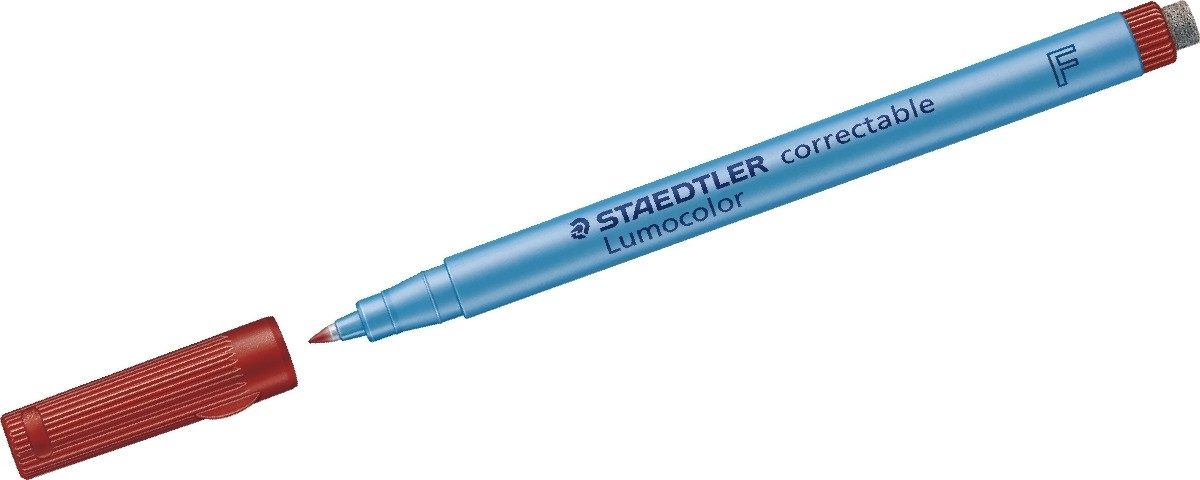 STAEDTLER Folienstift Folienstift Lumocolor correctable F rot Packung mit 10 Stück