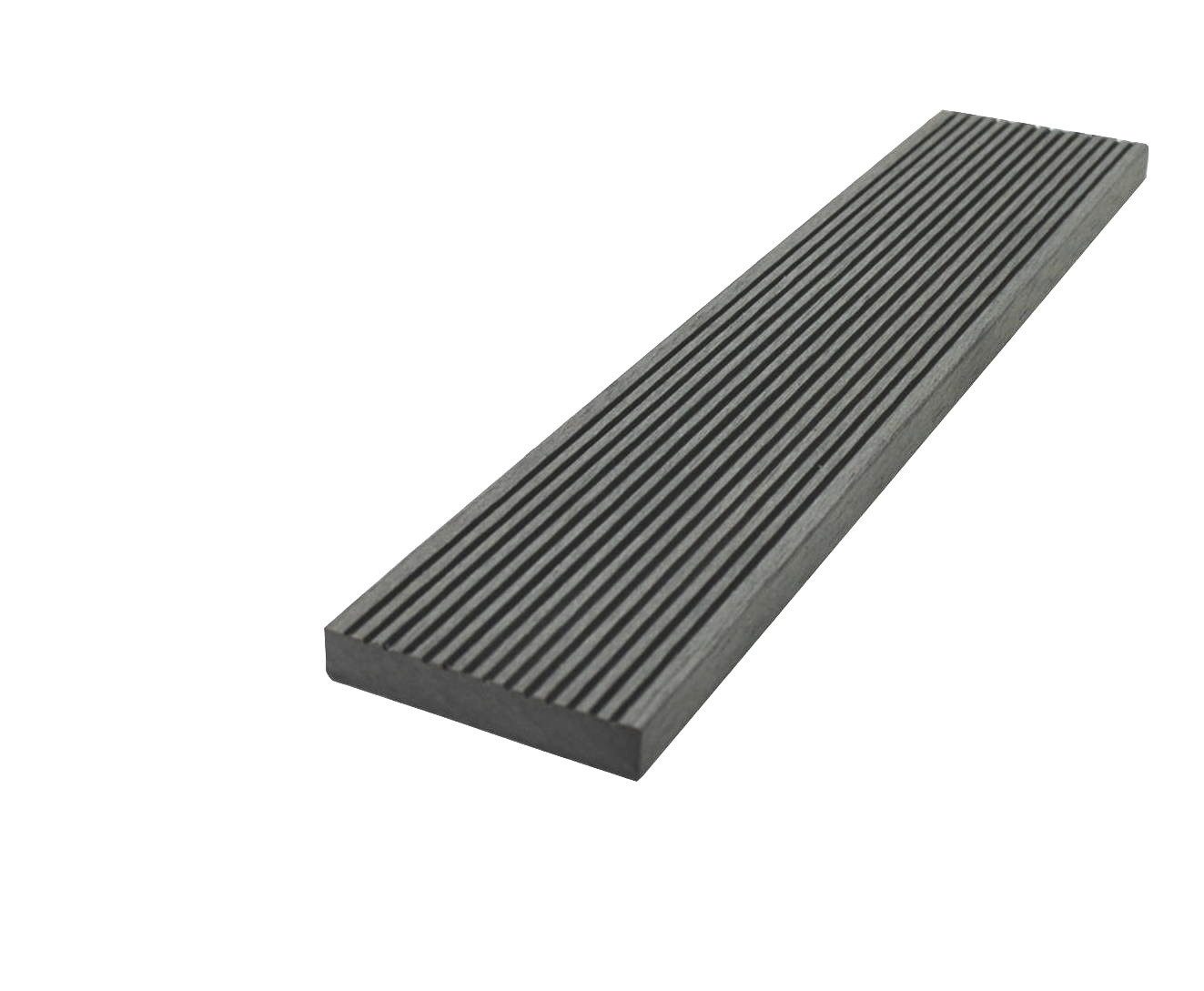 WPC Profi Terrassendielen WPC Flachleiste MUSTER 15 cm steingrau grau 55x10 mm, (Flachleiste, Musterstück 15 cm)