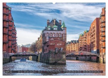CALVENDO Wandkalender Hamburg - Ahoi zur großen Hafenrundfahrt (Premium, hochwertiger DIN A2 Wandkalender 2023, Kunstdruck in Hochglanz)
