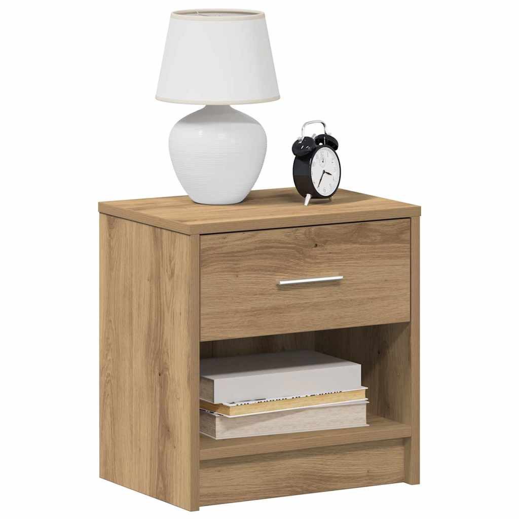vidaXL Nachttisch NA Nachttische2er Set mit Schublade Artisan-Eiche 39x28x41 cm