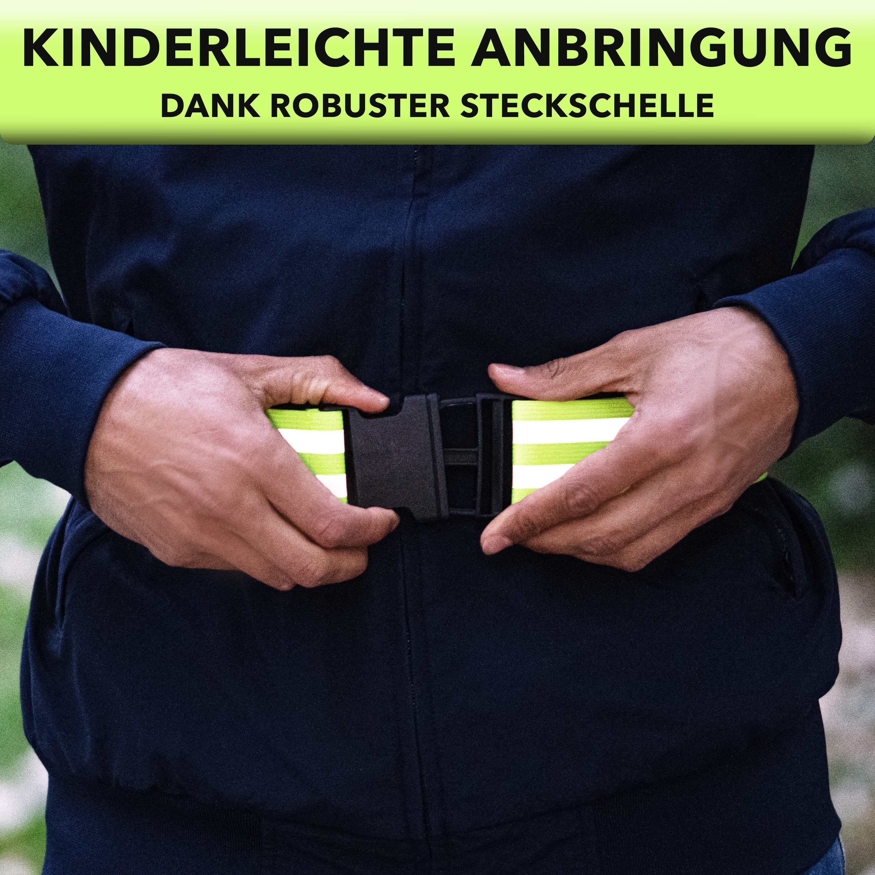 AVANA Hüftgürtel Reflektor Gürtel Reflektorgurt Reflektierender Sicherheitsgürtel Gurt (Reflexgurt) hohe Sichtbarkeit, Joggen, Fahrradfahren, Reflektorgürtel – Bild 4 von 5