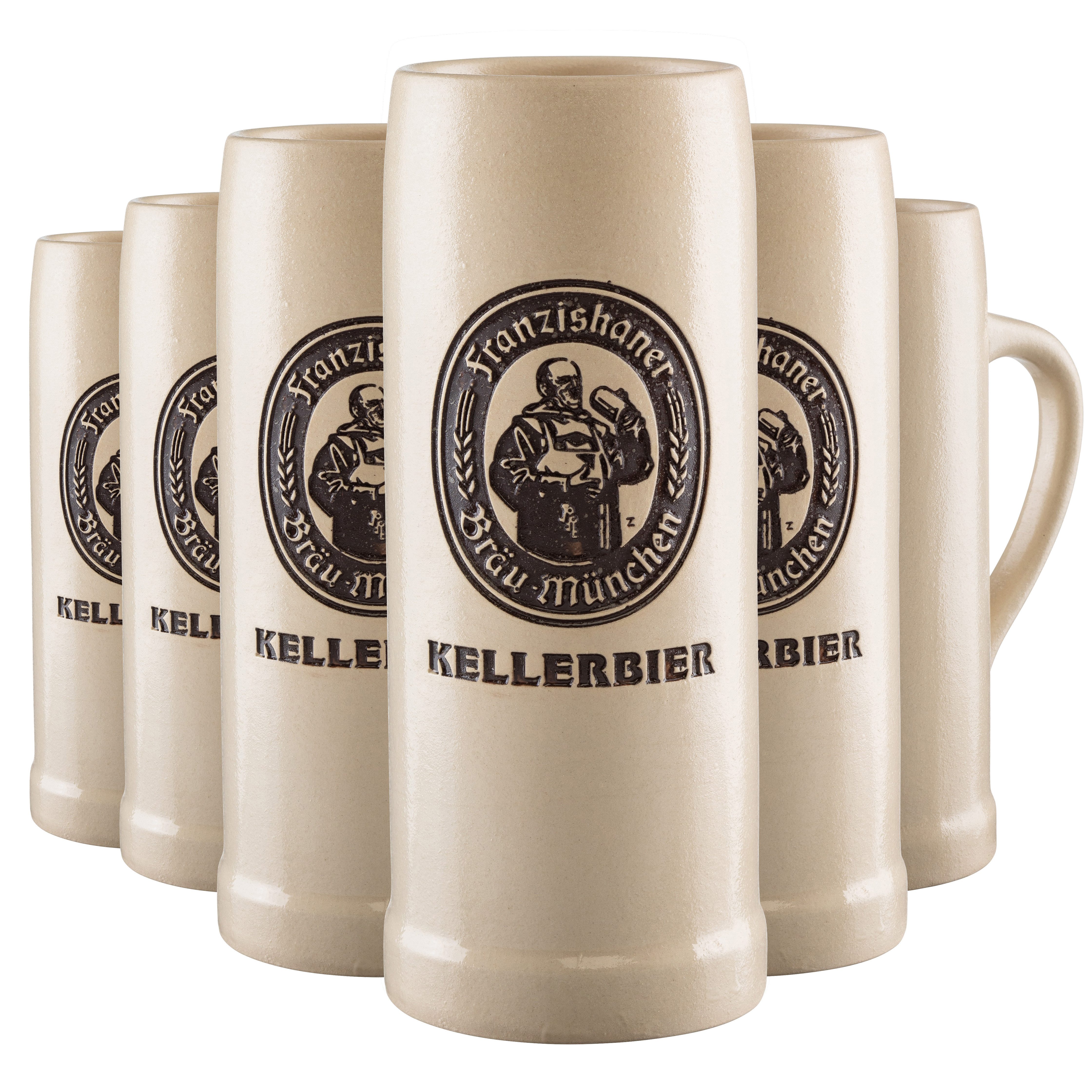 Bierkrug 0,5l aus Steinzeug – Original Kellerbier-Krug im traditionellen Design