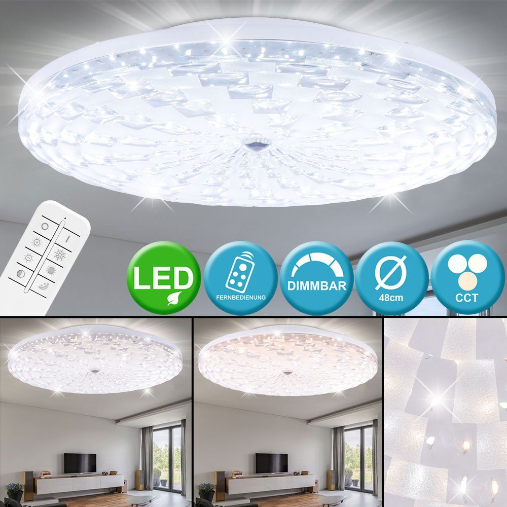 etc-shop LED Deckenleuchte, LED-Leuchtmittel fest verbaut, Kaltweiß, Warmweiß, Neutralweiß, Tageslichtweiß, LED Decken Lampe Arbeits Zimmer Muster Schirm Leuchte Tages-Licht