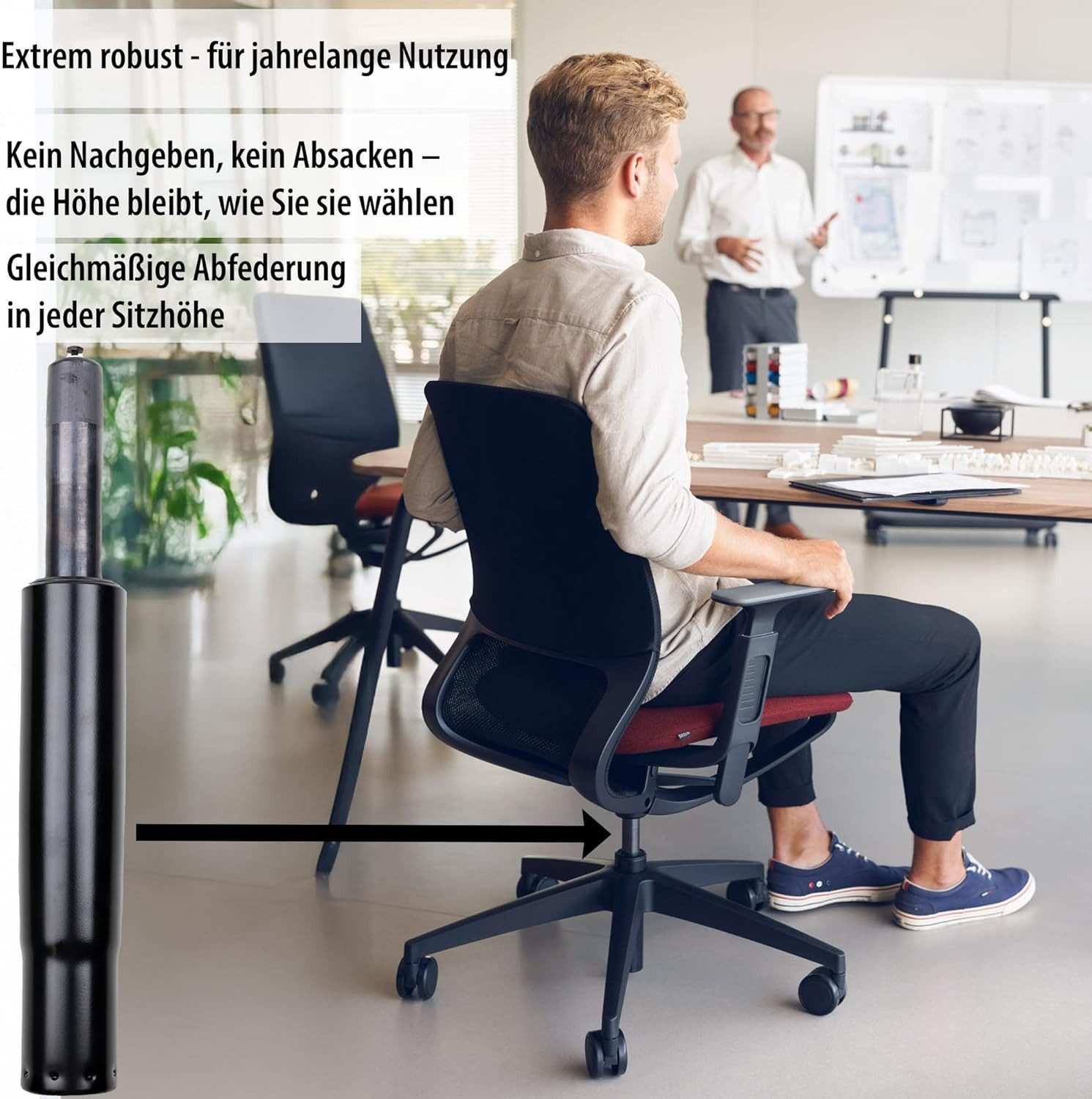 sedus Bürostuhl Gasfeder, Bürostühle, belastbar bis 150Kg, Gasdruckdämpfer