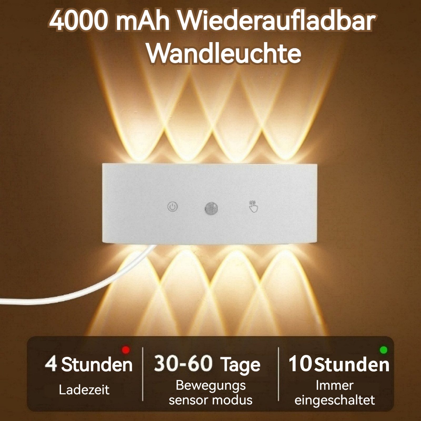 BlingBin LED Wandleuchte LED Wandlampe mit Bewegungsmelder, LED Touch Dimme günstig online kaufen