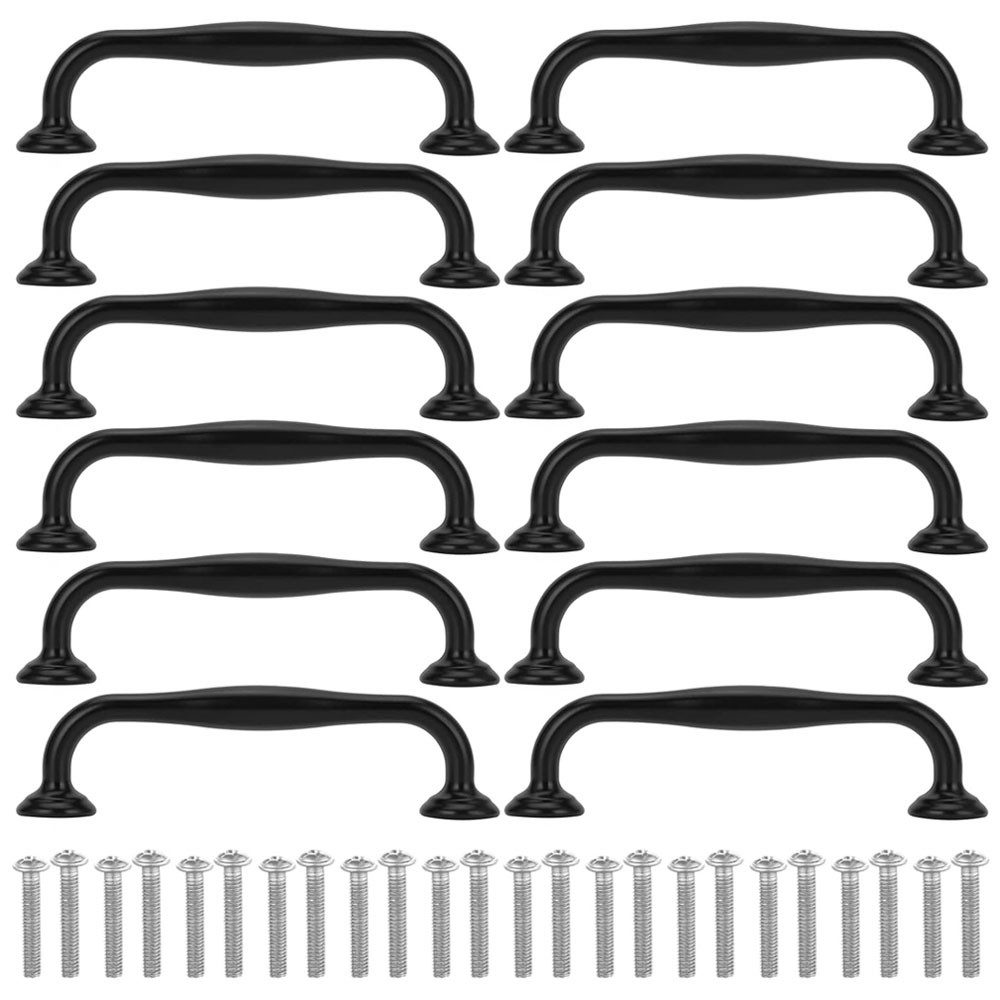 TUWENA Möbelgriff 12 Stück 128mm Küchengriffe, schwarze Möbelgriffe, Schrank Türgriffe (12-St), Schrank Griffe für Küchenschränke Kleiderschrank Tür Schublade Möbel