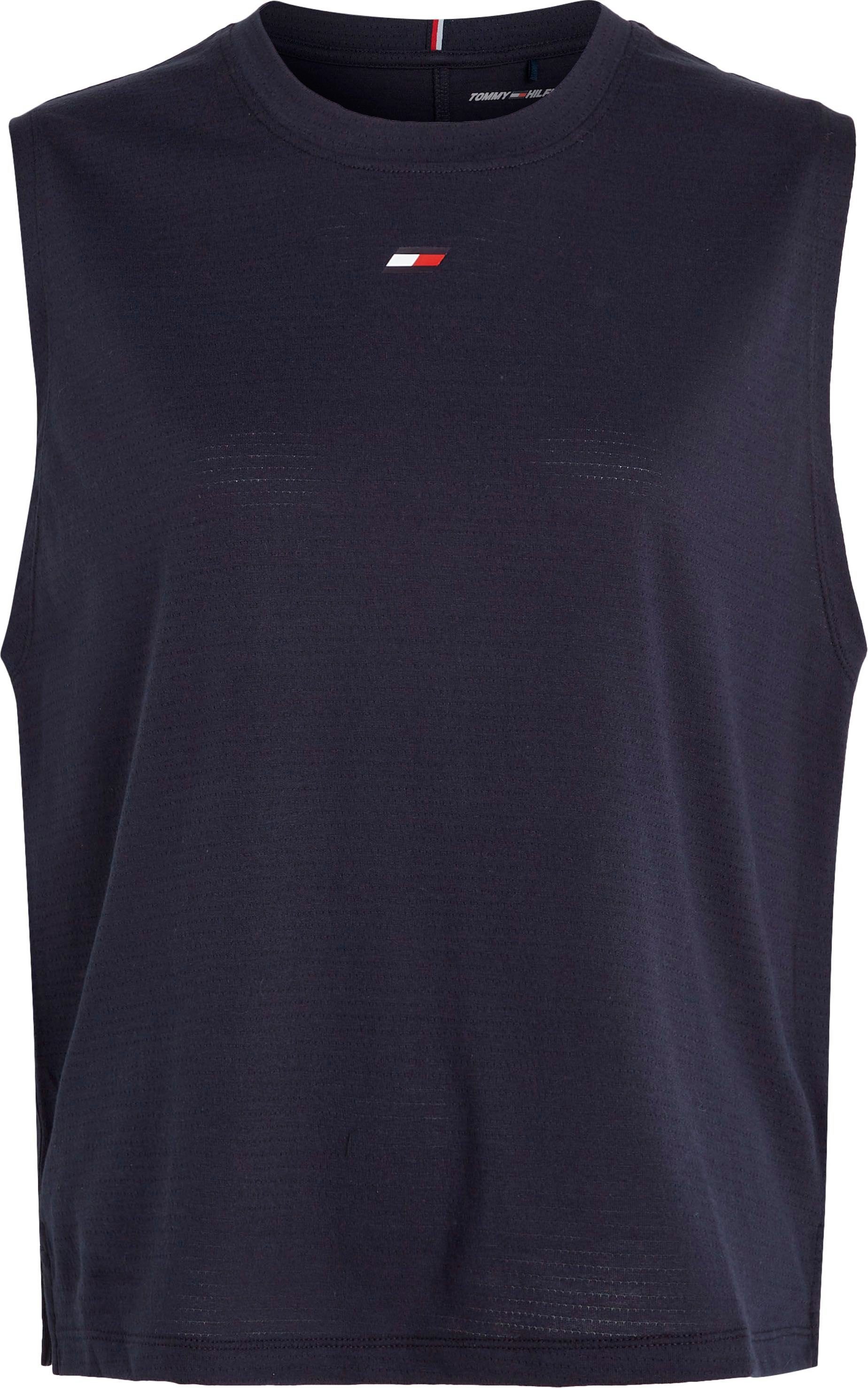 Tommy Hilfiger Tommy Sport Sport T-Shirt Desert-Sky TANK REGULAR Markenlabel Hilfiger ESSENTIALS C-NK mit