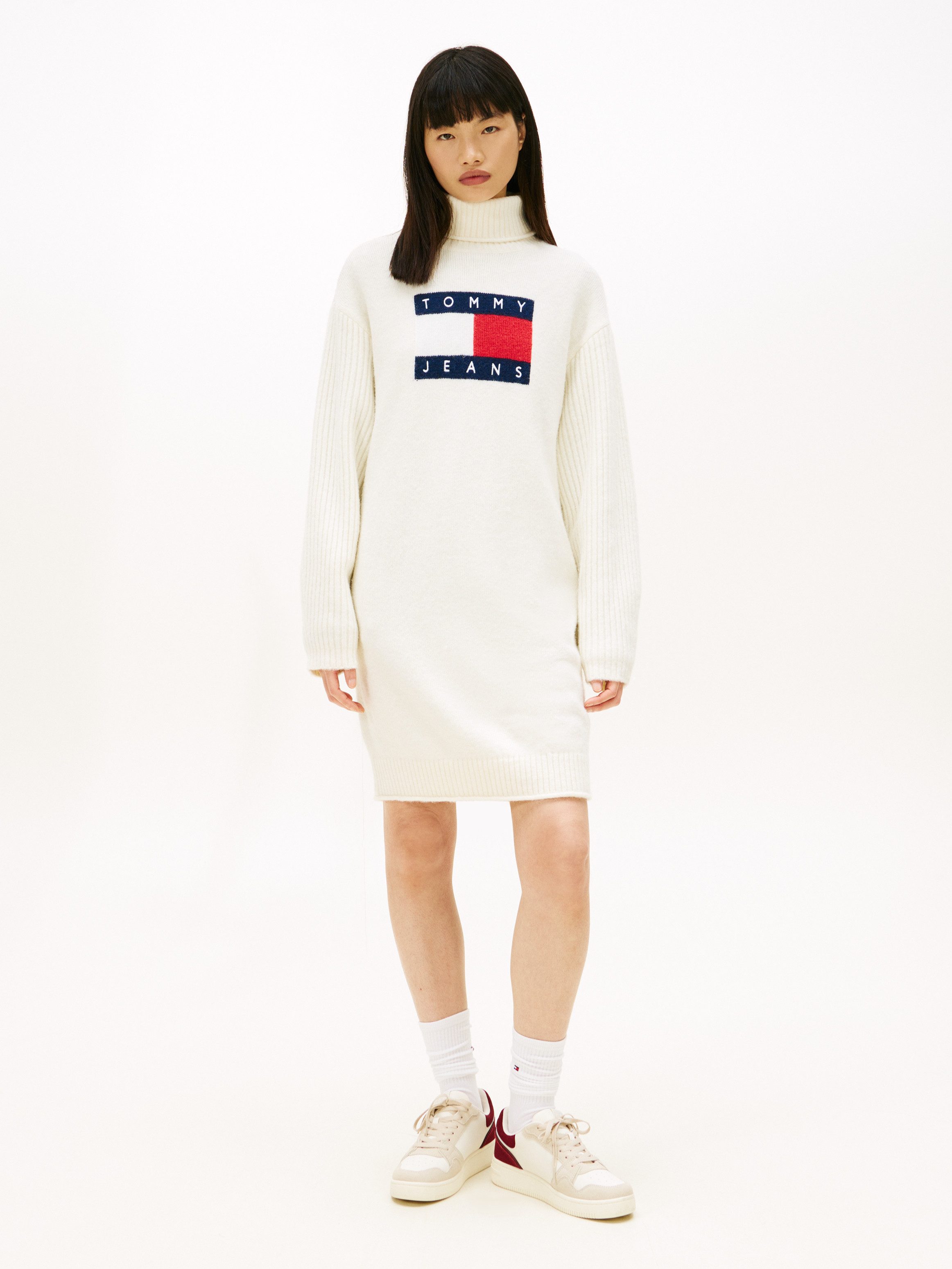Tommy Jeans Strickkleid TJW TURTLENECK FLAG DRESS EXT