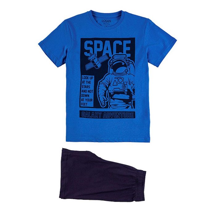LOSAN Shorty Losan Jungen Shorty Schlafanzug kurz Space blau dunkelblau (3 tlg)