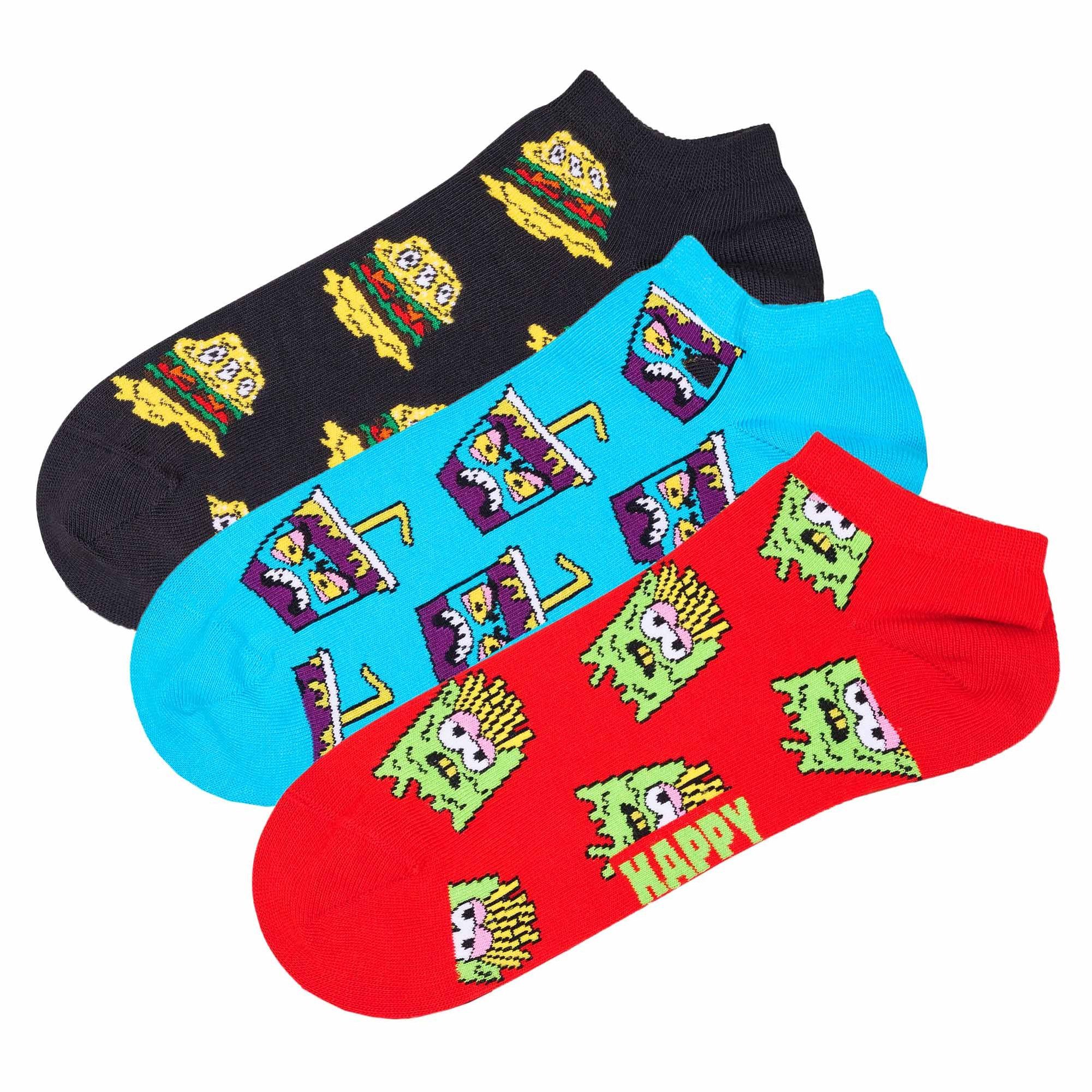 Happy Socks Sneakersocken Unisex Socken 3er Pack Baumwolle (Packung, 3er Pack)