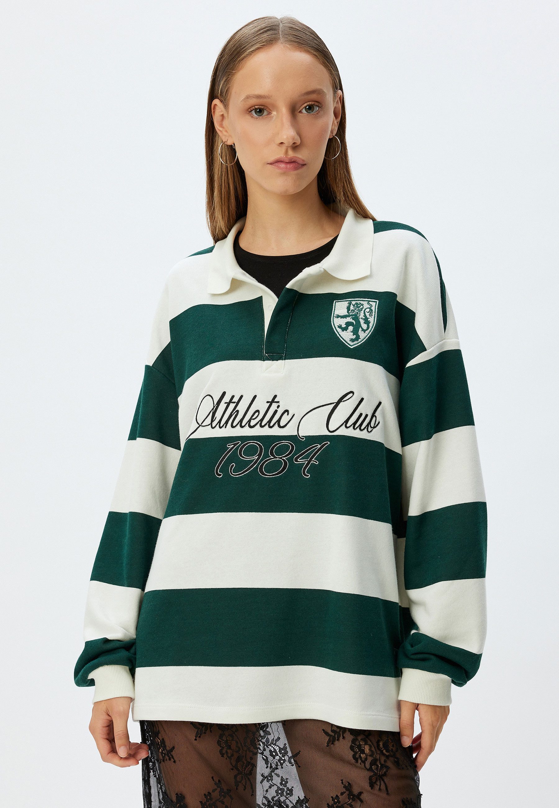 Koton Sweatshirt Polokragen Mit Schlitzdetail Sweatshirt