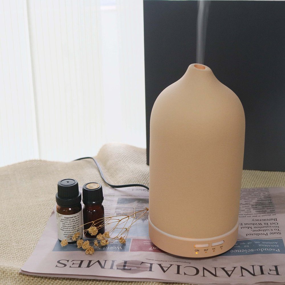 Diffusor GelldG Öle Luftbefeuchter Keramik Aroma Ätherische braun für Diffuser,