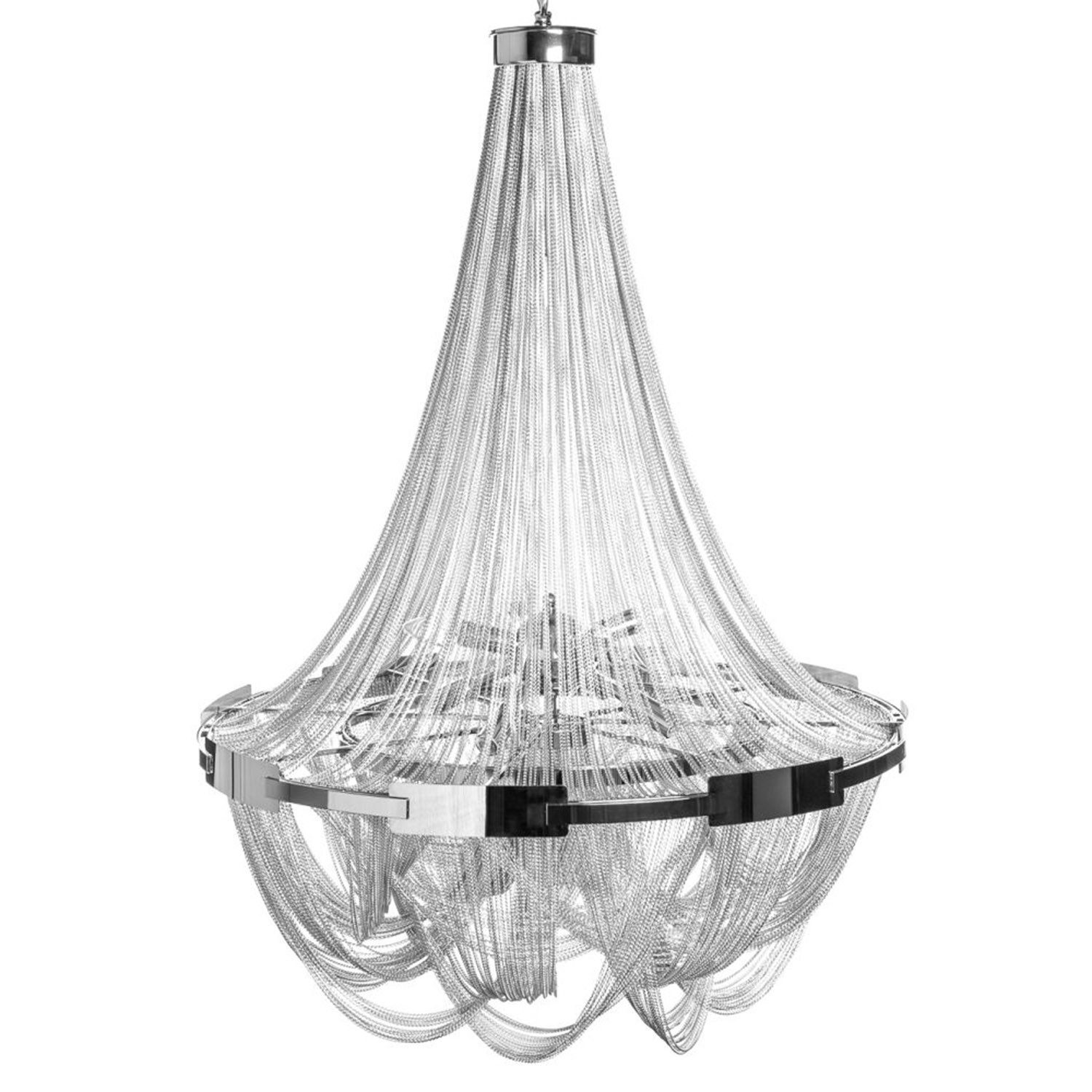 Licht-Erlebnisse Люстры CAMES, ohne Leuchtmittel, Design Люстры Wohnzimmer Metall Ketten in Silber