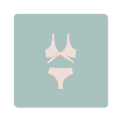 MuchoWow Gaming Mauspad Sommer - Bikini - Pastell (1-St), Gaming, Rutschfester Unterseite, Mausunterlage, 80x80 cm, XXL, Großes