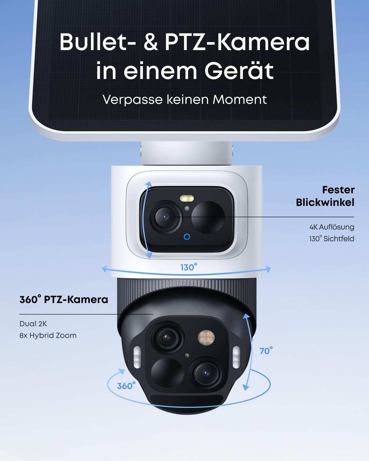 eufy Security Überwachungskamera eufy Security eufyCam S4 4K Kabellose Solar-Überwachungskamera Außen (Außenbereich, 2-tlg., eufyCam S4, Nachtsicht)