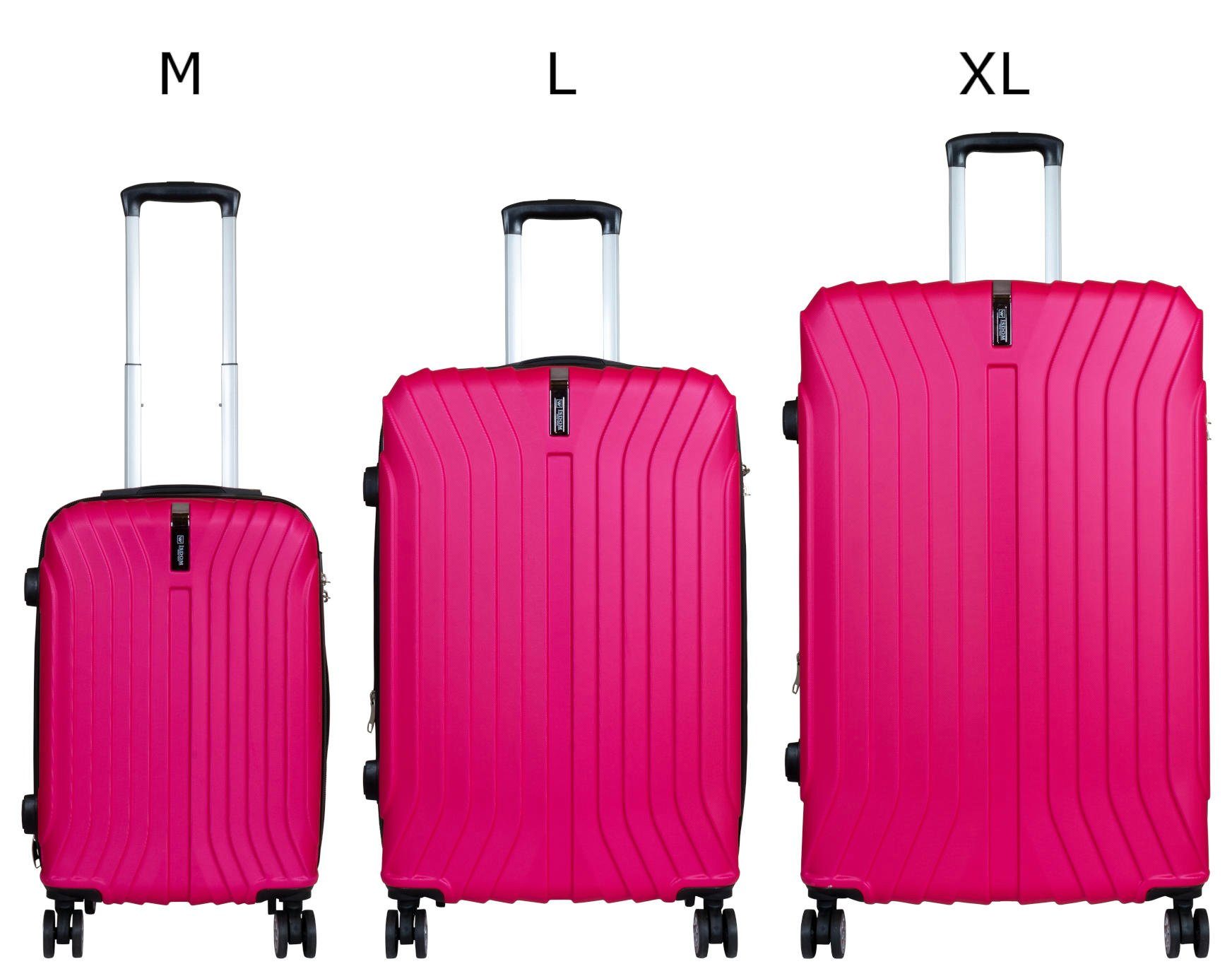 XL) Almeria, Größe König Rollen, und M, (3 4 Warenhandel tlg., L Trolleyset Pink