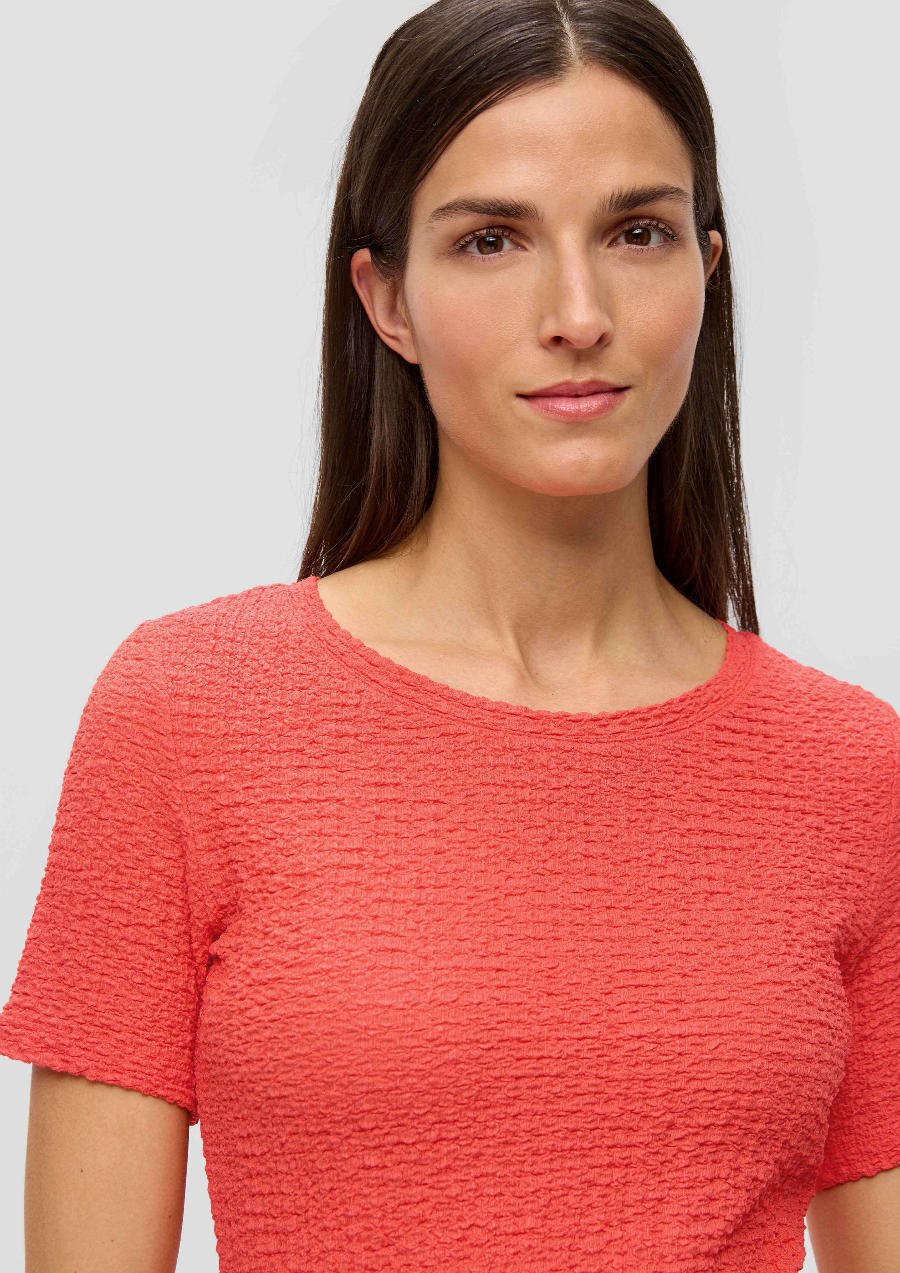 s.Oliver Kurzarmshirt T-Shirt aus Strukturjersey günstig online kaufen