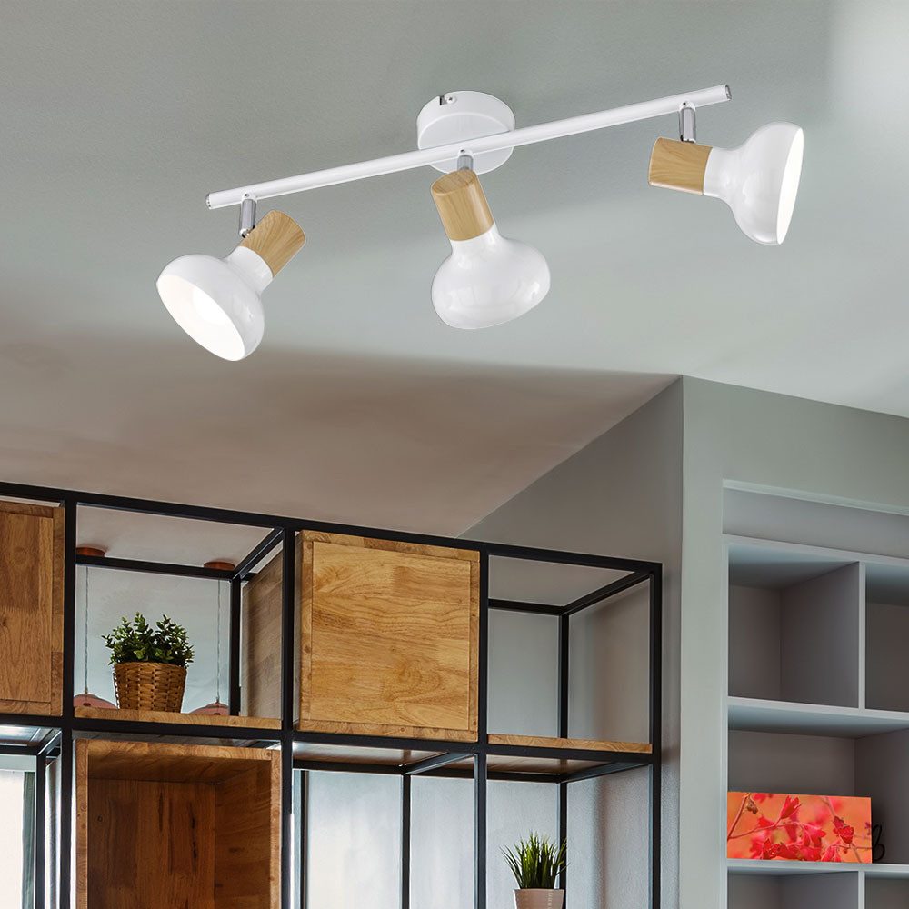 WOFI Deckenspot, Leuchtmittel nicht inklusive, Deckenleuchte Holzlampe 3 Fl günstig online kaufen
