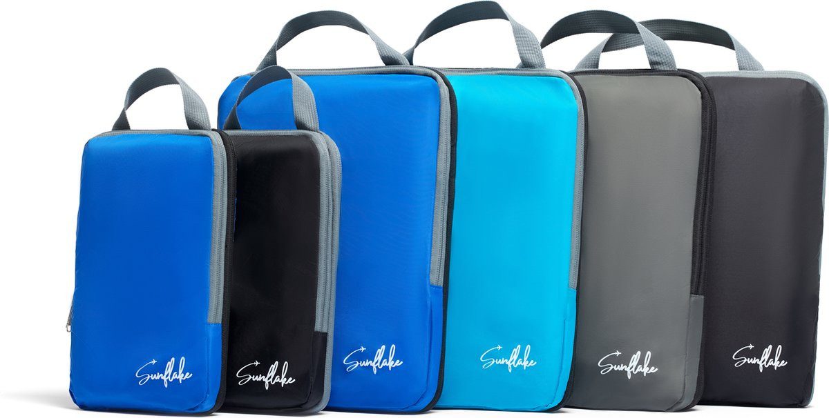 Sunflake Kofferorganizer Kompressions-Packwürfel / Kompressionswürfel 6 Stück (6-tlg)