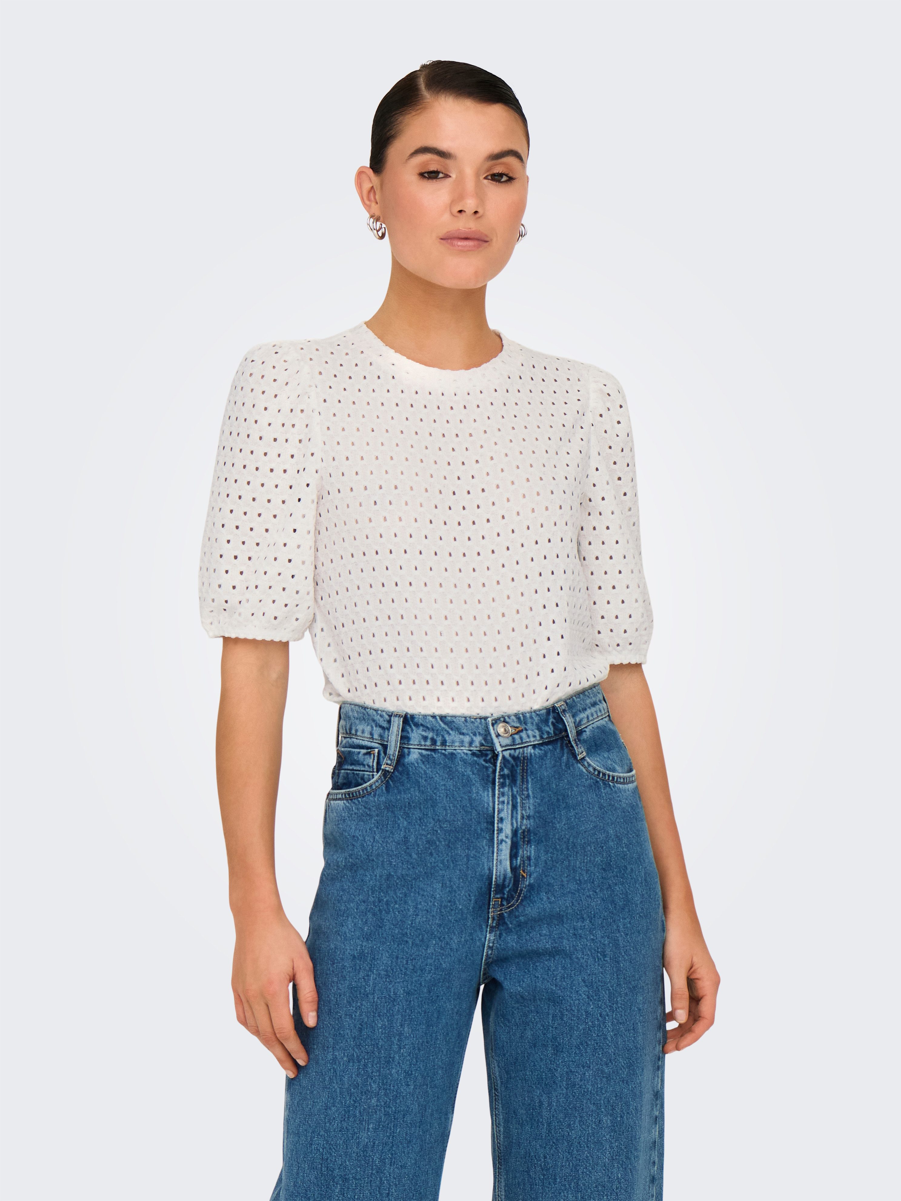 ONLY Kurzarmshirt ONLELISA S/S O-NECK TOP günstig online kaufen