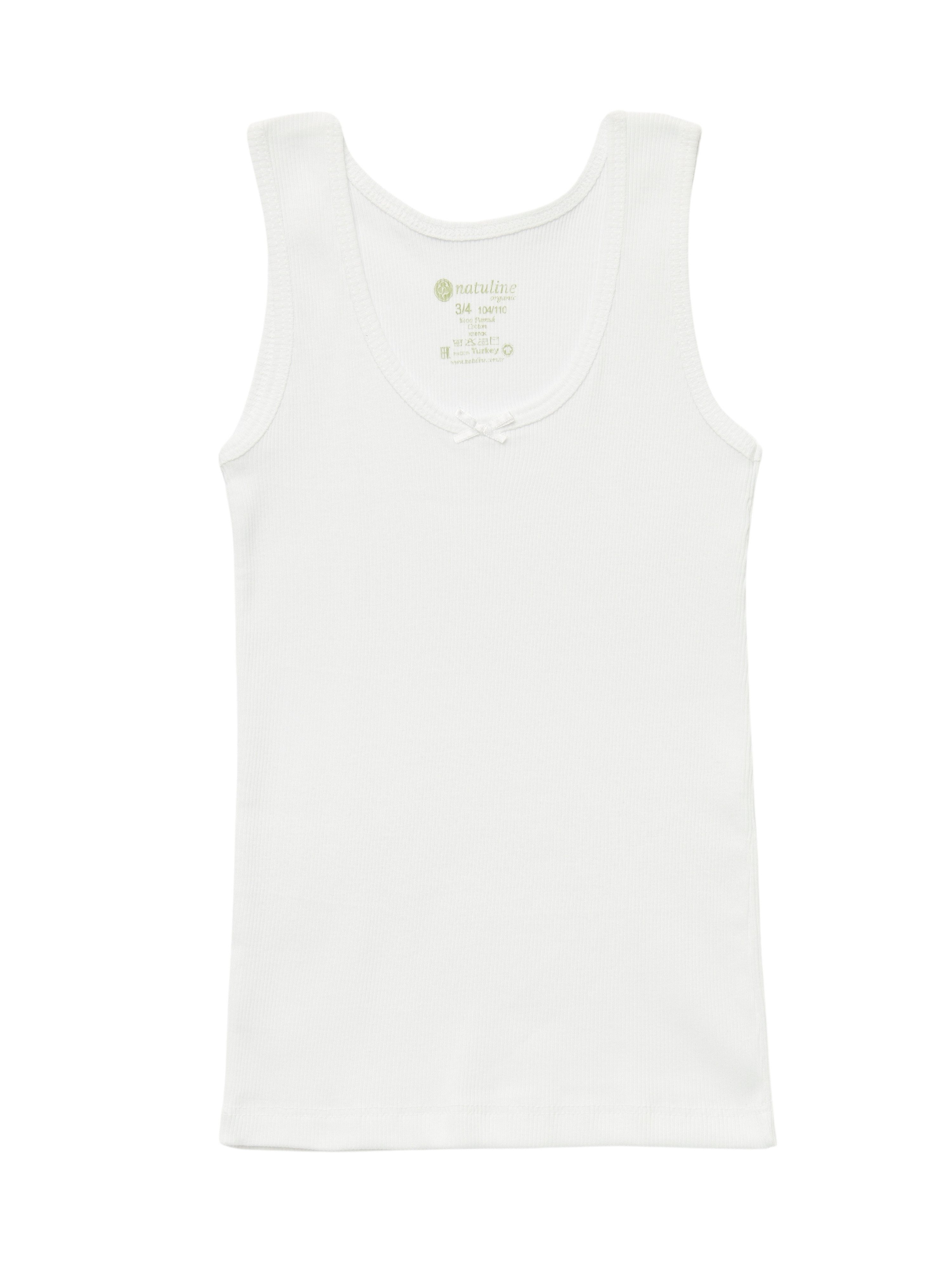 natuline Unterhemd 3er-Pack für Kinder Mädchen Weiß Ripp 100% Baumwolle (Set, 3-St., 3er-Pack) Achselshirt aus reiner Baumwolle mit gerippter Textilstruktur
