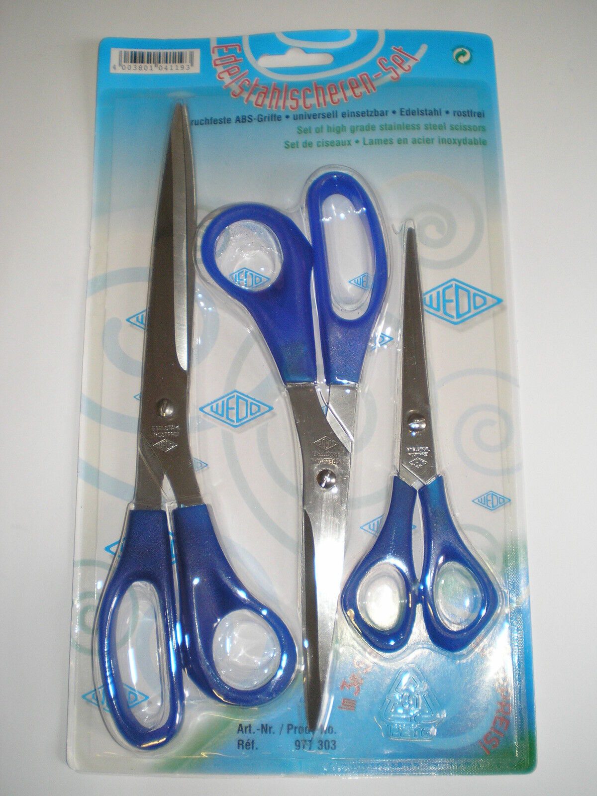 Papierschneidegerät WEDO Edelstahl-Scheren-Set 3er-Set bruchfeste Griffe rostfrei 977303