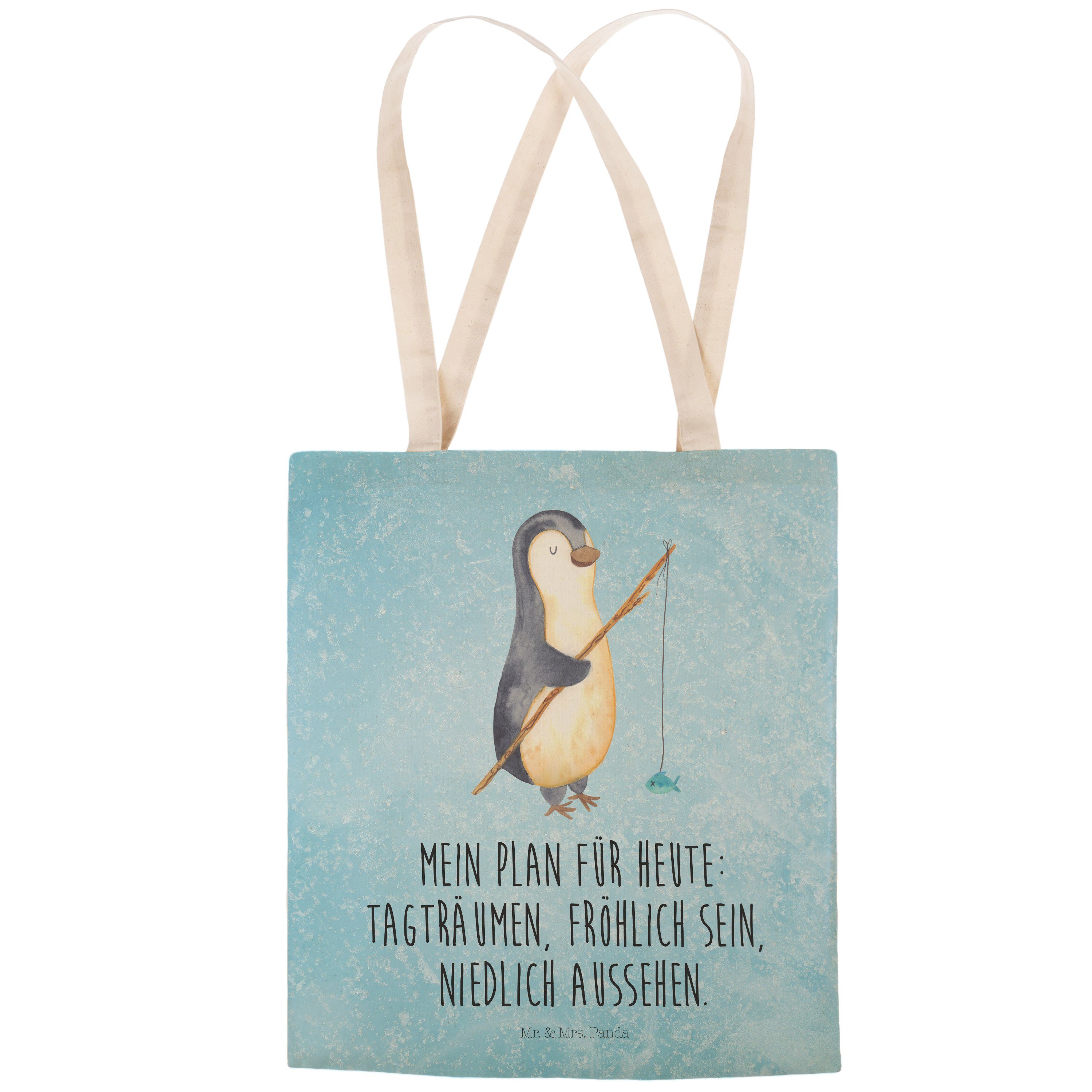 Mrs. (1-tlg) Geschenk, Pinguin - Beuteltasche, Baumwolltasche, & - Ho Angler Eisblau Panda Tragetasche Mr.