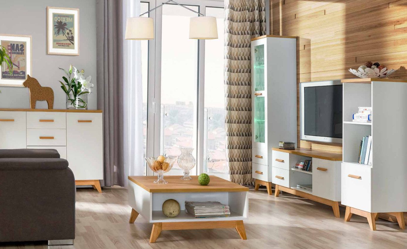 Xlmoebel Wohnwand Vitrine und Lowboard in modernem Design für stilvolles Wohnzimmer, (Wohnzimmer set), Hergestellt in Europa