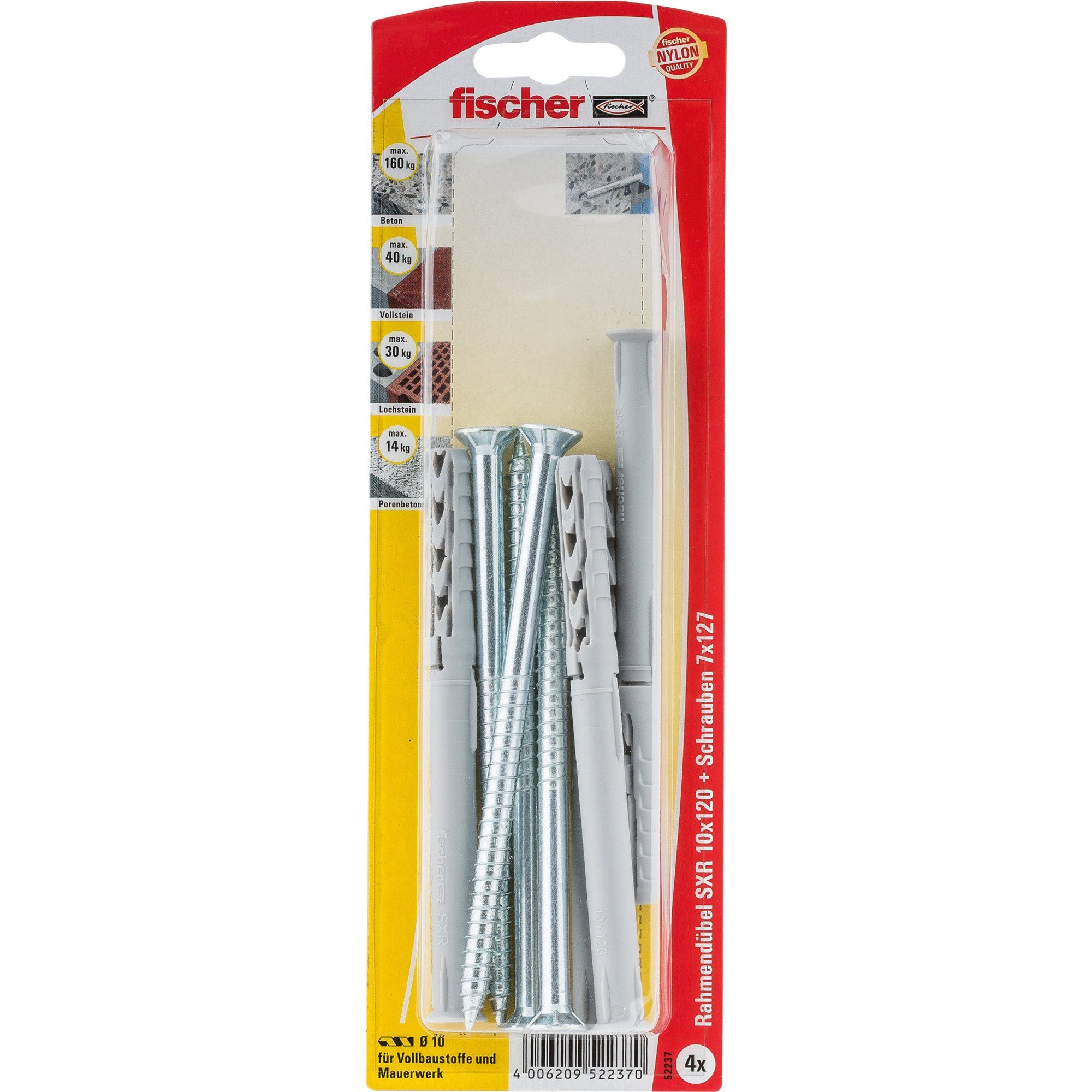 Fischer Universaldübel fischer Langschaftdübel SXR 10x120 T K, Дюбель, (4