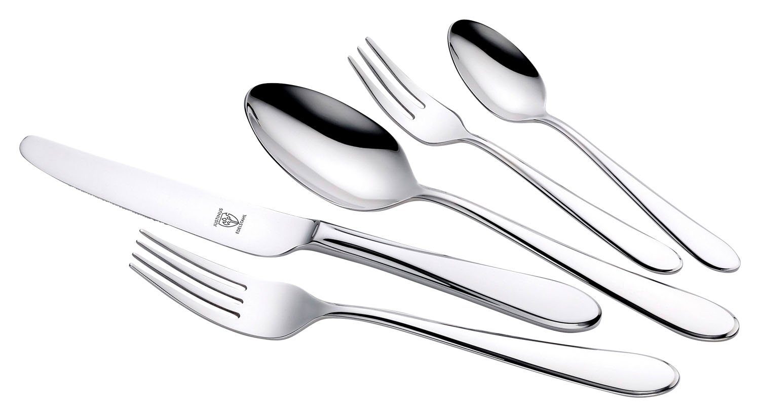 Justinus Besteck-Set Besteckset SILHOUETTE, 60-teilig, 12 Personen, (60-tlg), 12 Personen, Edelstahl 18/10, Edelstahl 18/10, Ножи aus geschmiedetem Klingenstahl