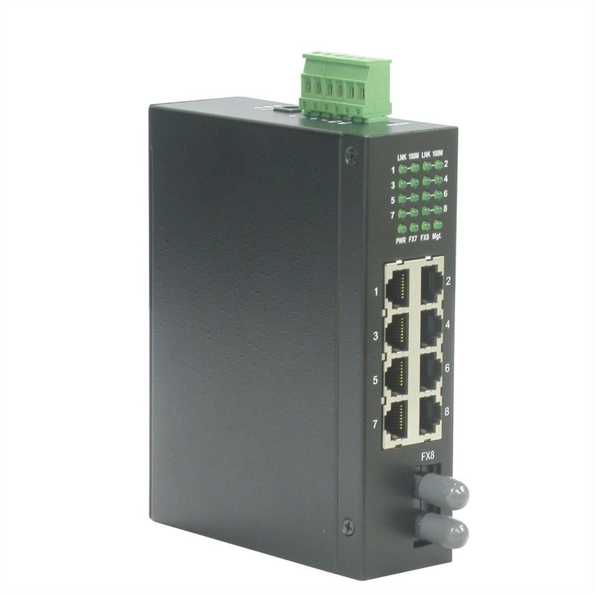 Industrie Switch 7x RJ-45, 1x ST, unmanaged Netzwerk-Switch