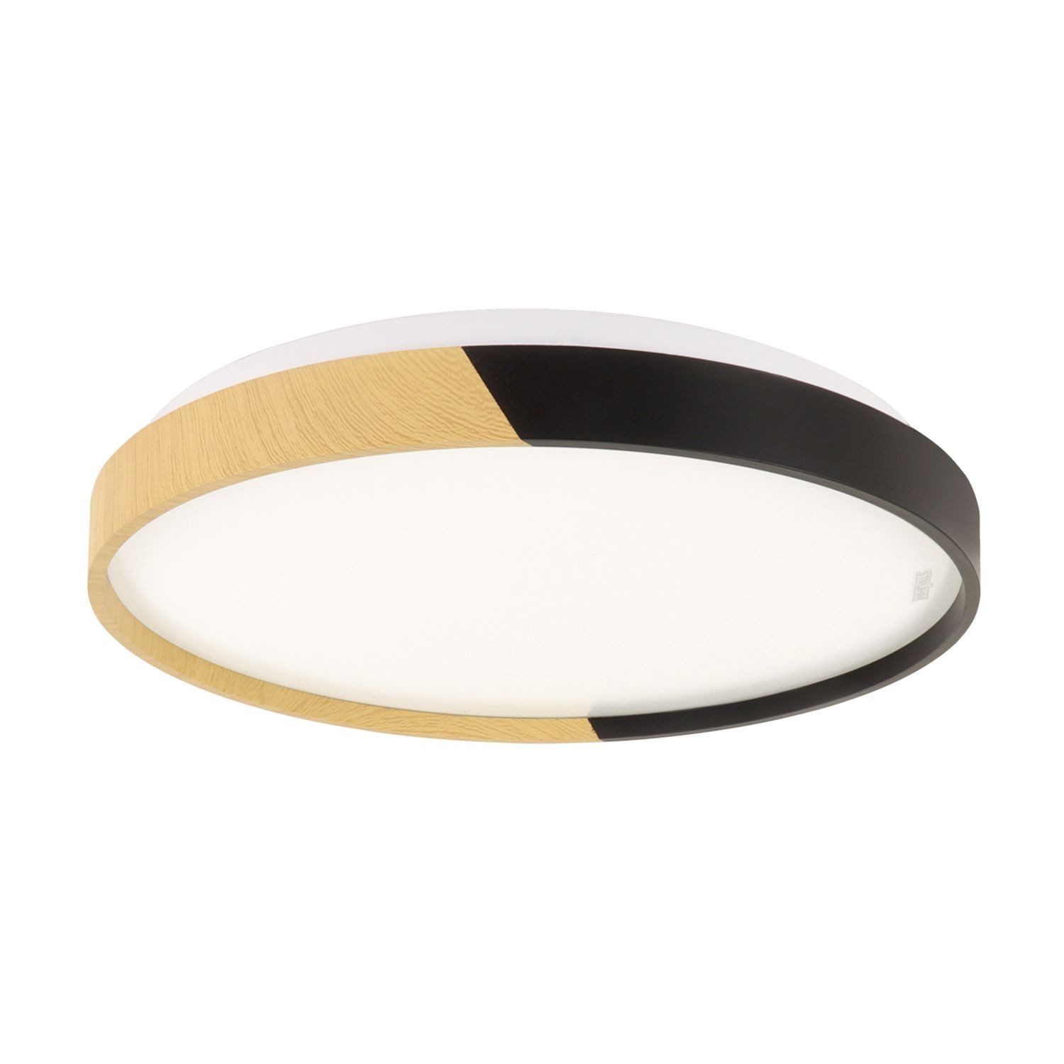 Licht-Erlebnisse Deckenleuchte DIANA, LED, Neutralweiß, LED Wohnzimmer IP44 Holz (Eiche) Schwarz D: 48 cm 4100 K 3680 lm