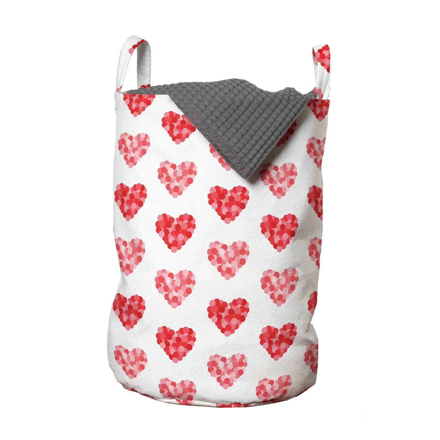 in Love für Formen Herzen Kordelzugverschluss Wäschesäckchen Theme Dots Griffen mit Waschsalons, Abakuhaus Wäschekorb