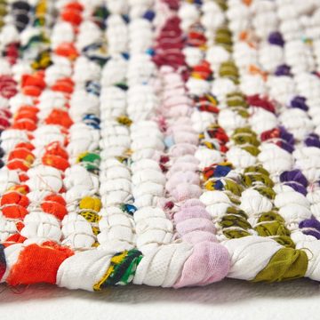 Teppich Bunter handgewebter Chindi-Teppich aus Baumwolle, 66 x 200 cm, Homescapes, Höhe: 20 mm