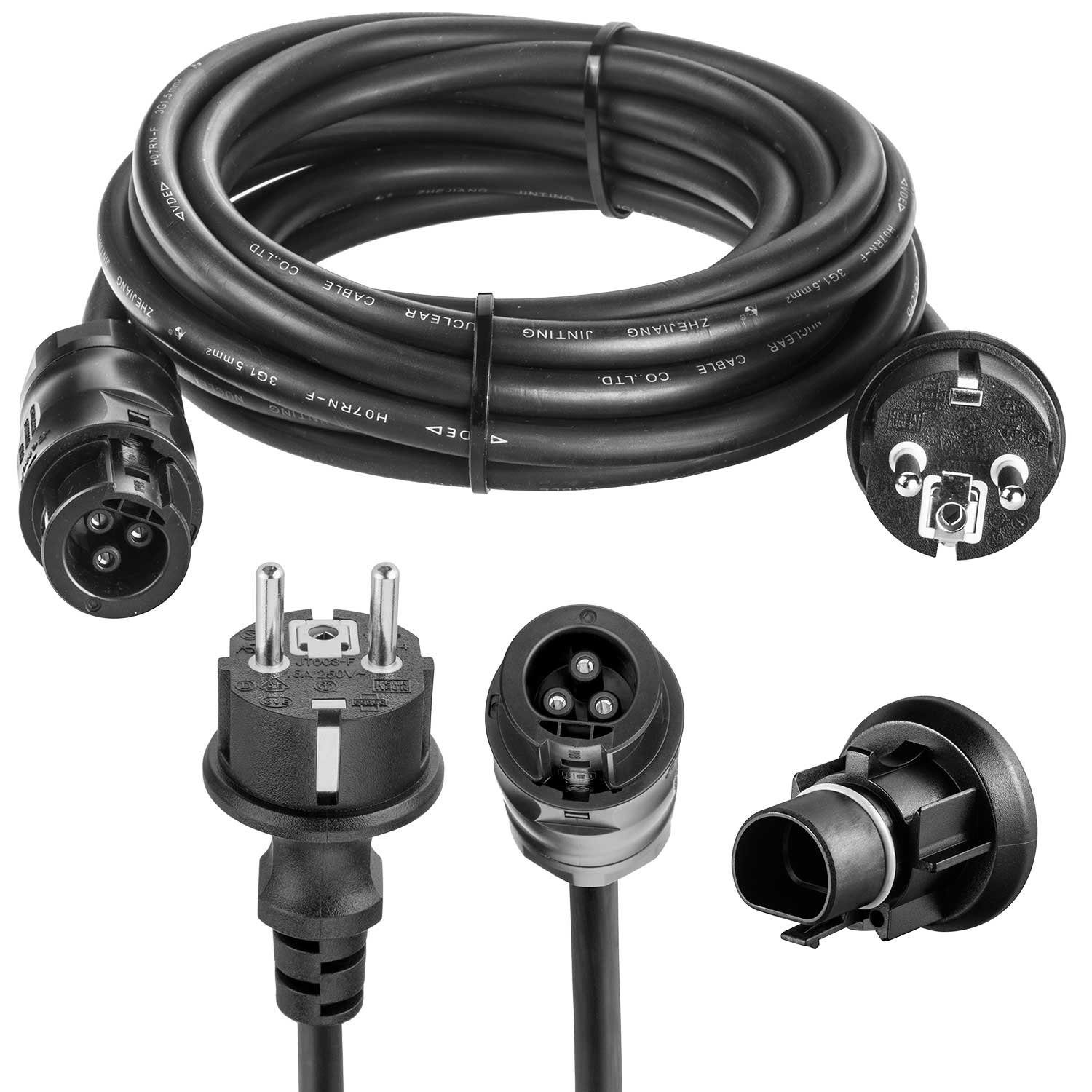 avoltik Solaranlage 3-15 Meter Betteri BC01 Schuko Adapter Solar Kabel PV Netz m. Endkappe, (3-15 Meter Betteri BC01 Schuko Adapter Solar Kabel PV Netz m. Endkappe, 3-15 Meter Betteri BC01 Schuko Adapter Solar Kabel PV Netz m. Endkappe), Farbe schwarz