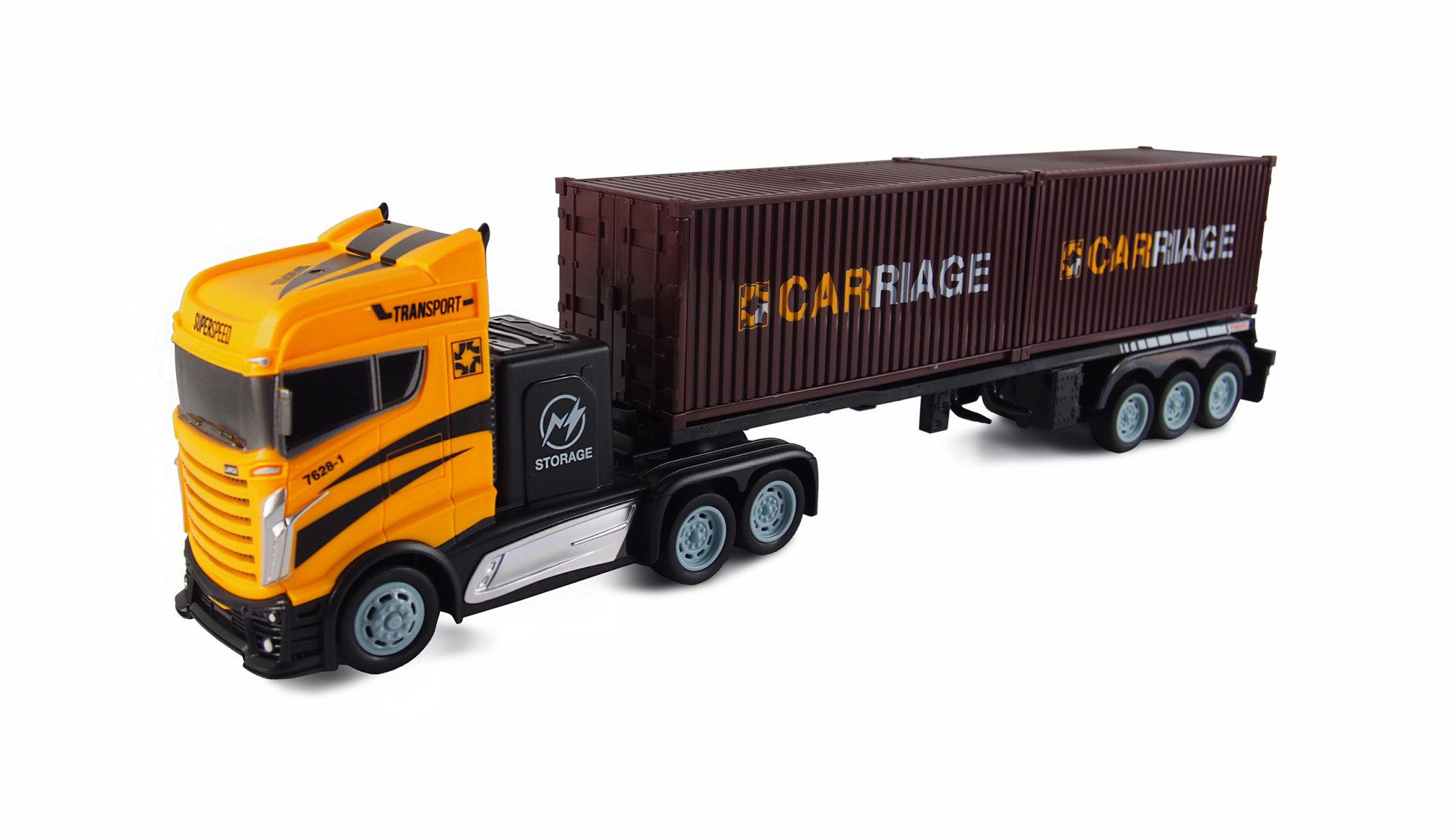 RC-Bagger Amewi RC Truck Sattelschlepper mit Container Auflieger 2WD 1:16 2,4GHz