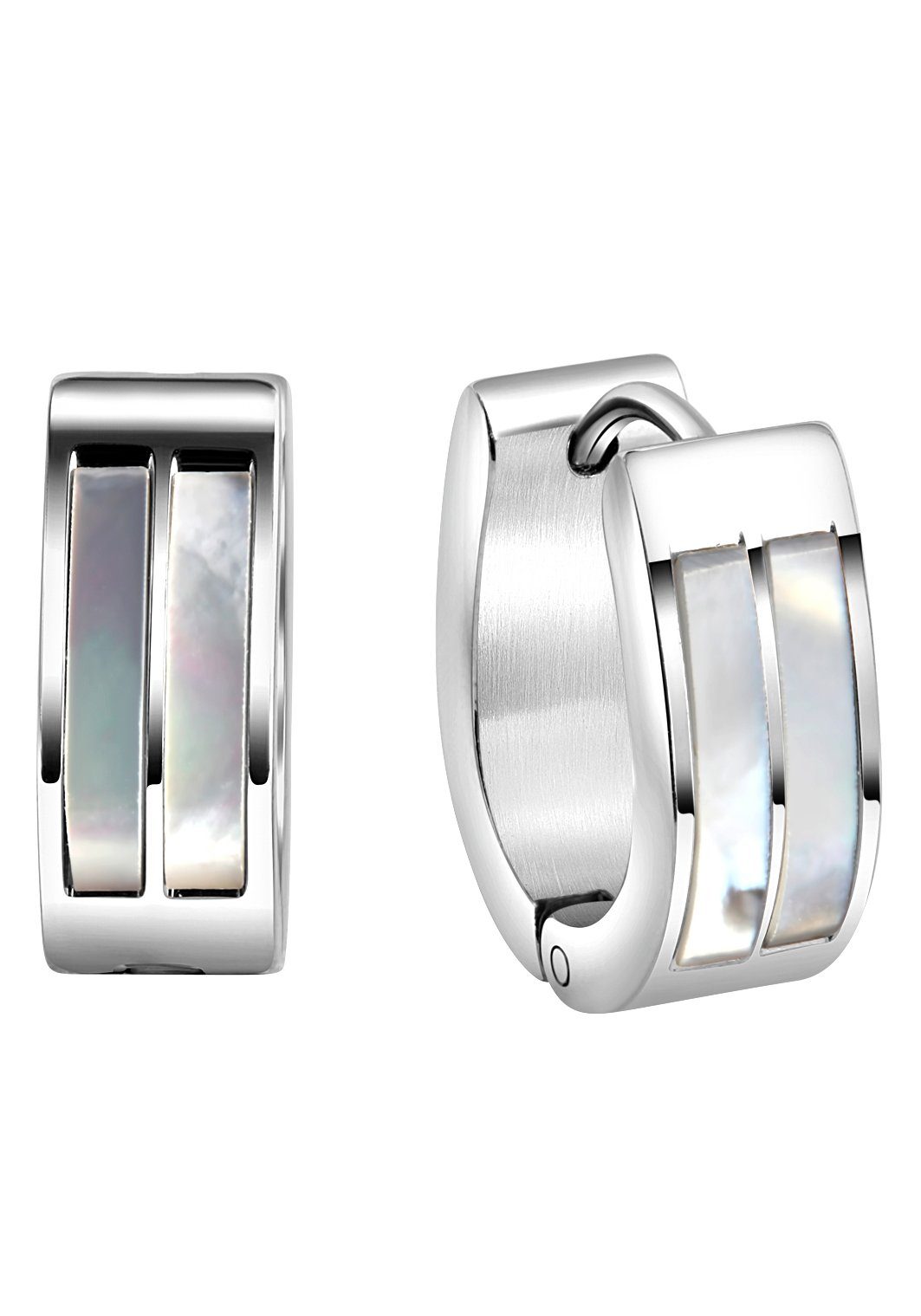 Firetti Paar Creolen Schmuck Geschenk Oval, mit Perlmutt