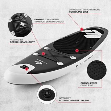 FitEngine Inflatable SUP-Board XXXL Stand Up Paddle Board inkl. Zubehör, Groß Stabil 325cm 140kg Board aufblasbar Paddel