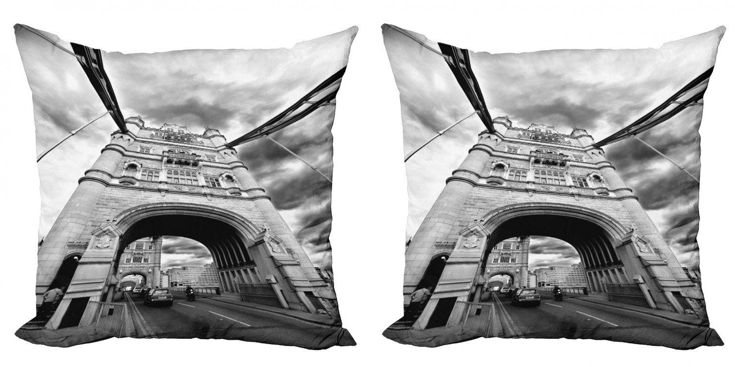 Kissenbezüge Modern Accent Doppelseitiger Digitaldruck, Bridge Abakuhaus Modern (2 Stück), Tower England