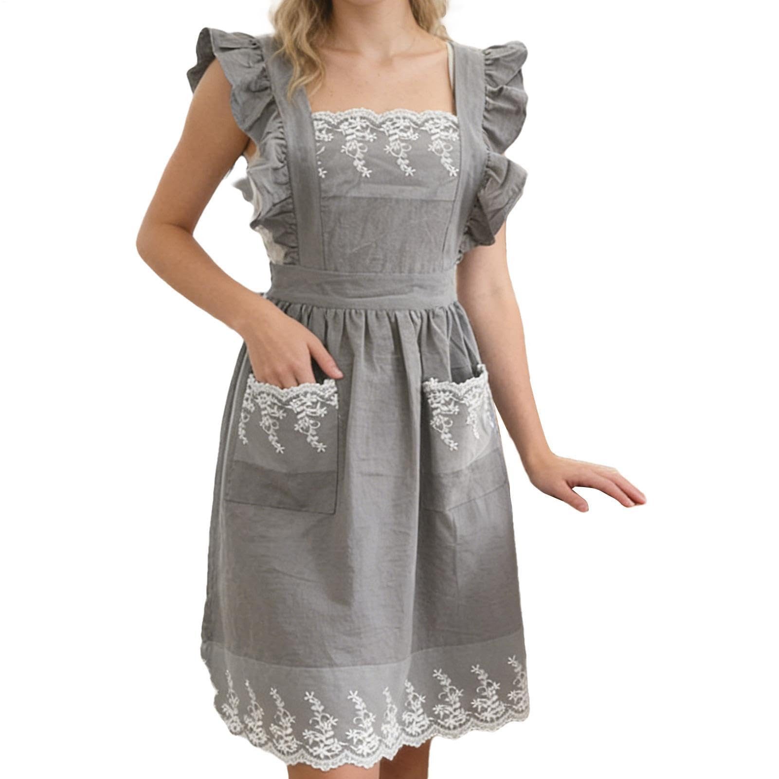 Agger Kochschürze Küchenschürzen für Damen Damenkleider-Gartenarbeitsschürze, (Elegant verstellbar mit Taschen), Zum Kochen, Backen, Reinigen, Arbeiten, Malen, Garten
