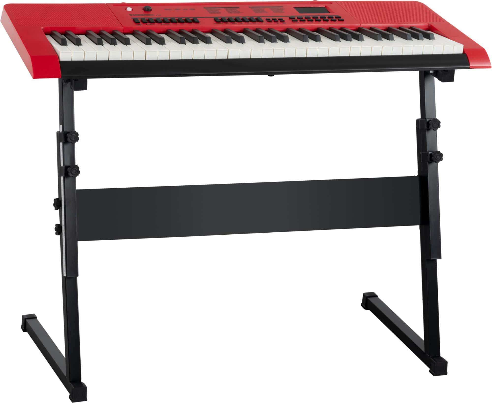 McGrey Home-Keyboard 6170 Akku-Keyboard - 61 Tasten-Keyboard mit integriertem Akku (Spar-Set, Inkl. Mikrofon, Z-Ständer und Notenhalter), MP3-Player via USB-Stick, mit Begleitautomatik und Lernfunktion
