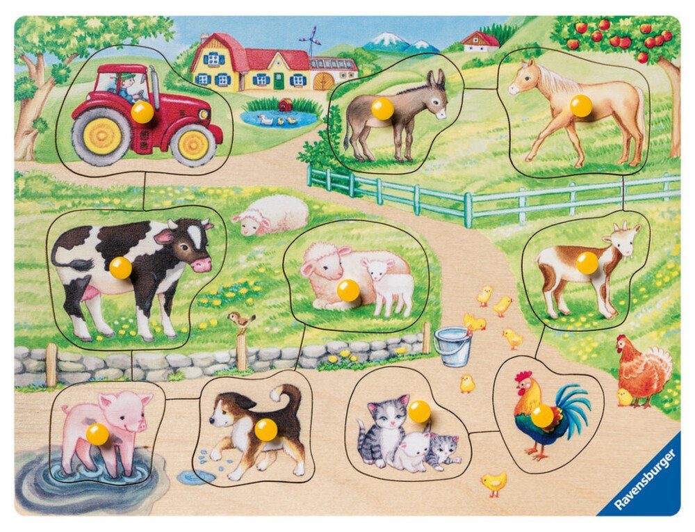 auf - Kinderpuzzle 10 Ravensburger Bauernhof Puzzleteile my..., Ravensburger - Morgens 03689 dem Puzzle