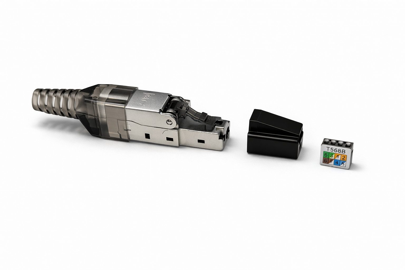 Danicom Netzwerkstecker DANICOM S/FTP CAT7 Toolless RJ45 Netzwerkstecker - für Starrleiter