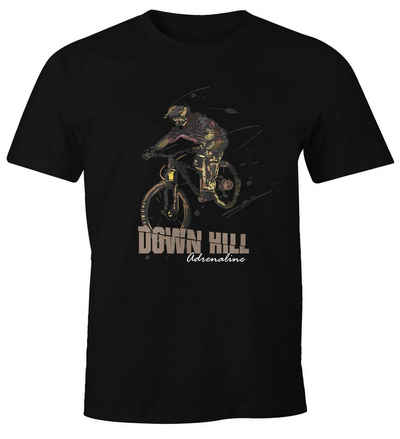 MoonWorks Print-Shirt Herren T-Shirt Downhill Mountainbiking MTB Radsport Extremsport Fun-Shirt Spruch lustig Moonworks® mit Print