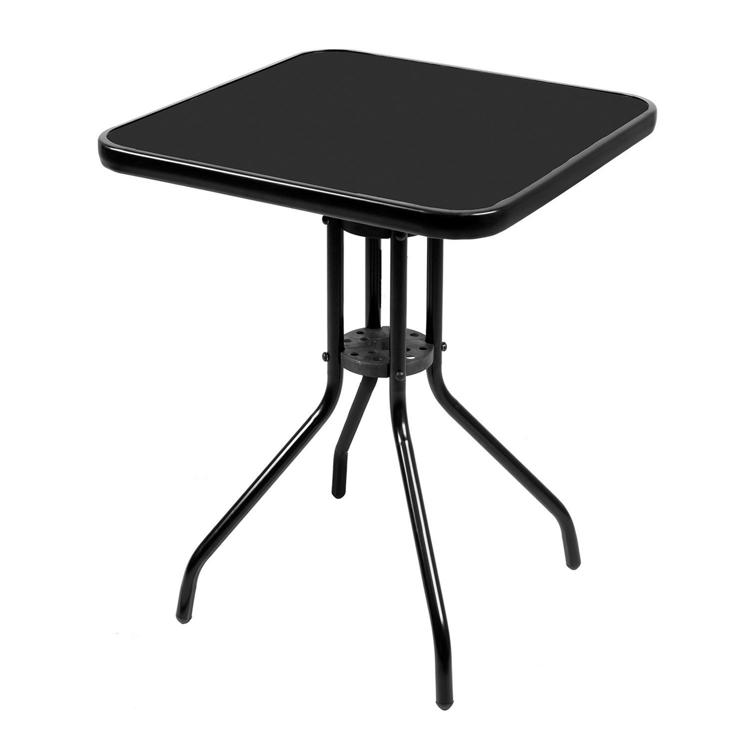 Mojawo Küchentisch Bistrotisch Balkontisch Glastisch Gartentisch Tisch Glas Metall 60cm