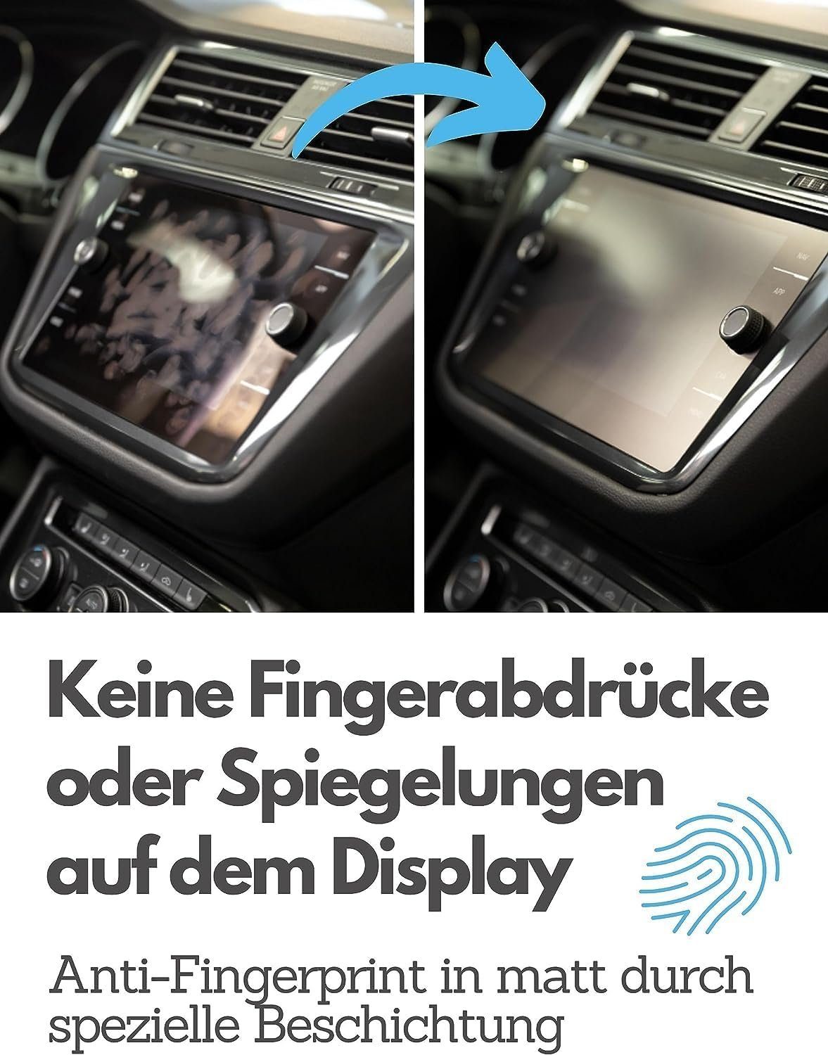 DISSKIN Displayschutzfolie DISSKIN Displayschutzfolie für VW T-Cross Discover Media ab 2024 MATT für Discover Media, 1 Stück, Anti-Fingerabdruck-Beschichtung