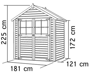 KONIFERA Gartenhaus Osterbek 1, BxT: 201x131 cm, Inklusive Fussboden