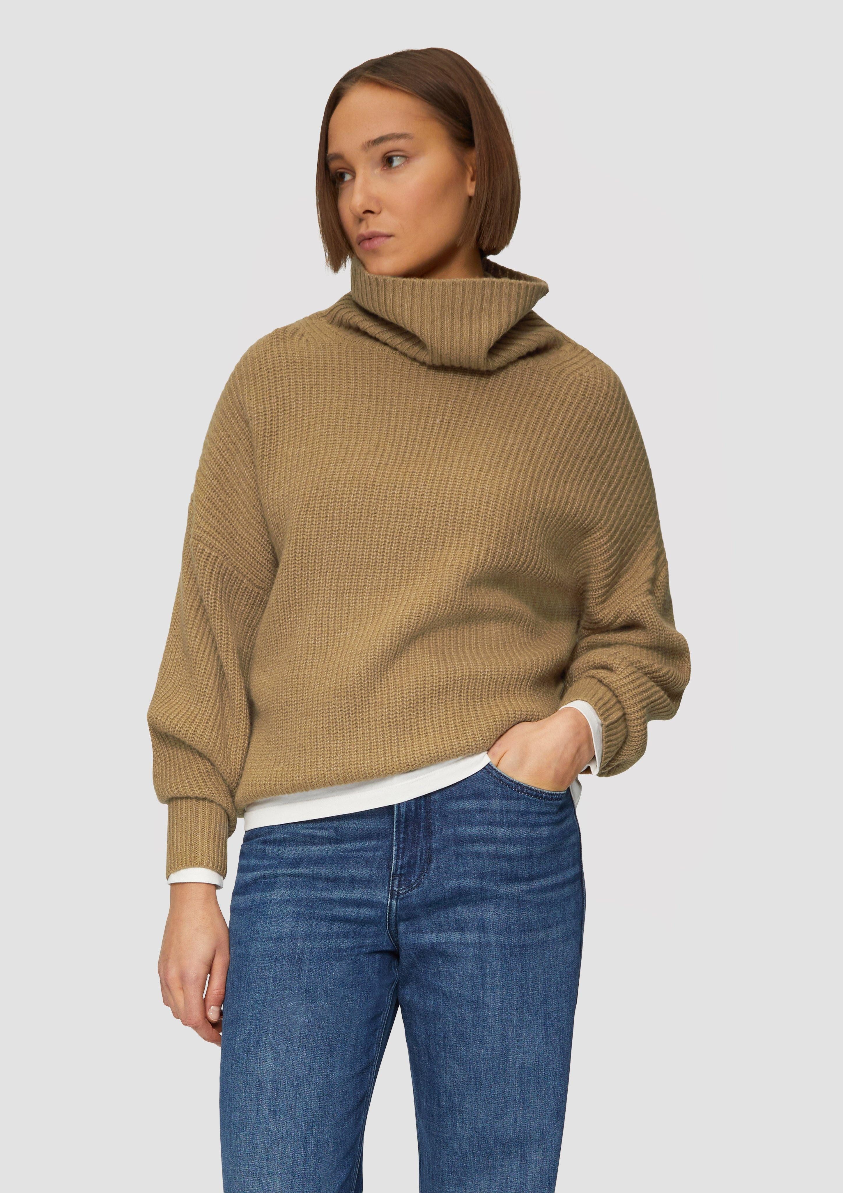 Strickpullover Oversized Pullover mit Rollkragen