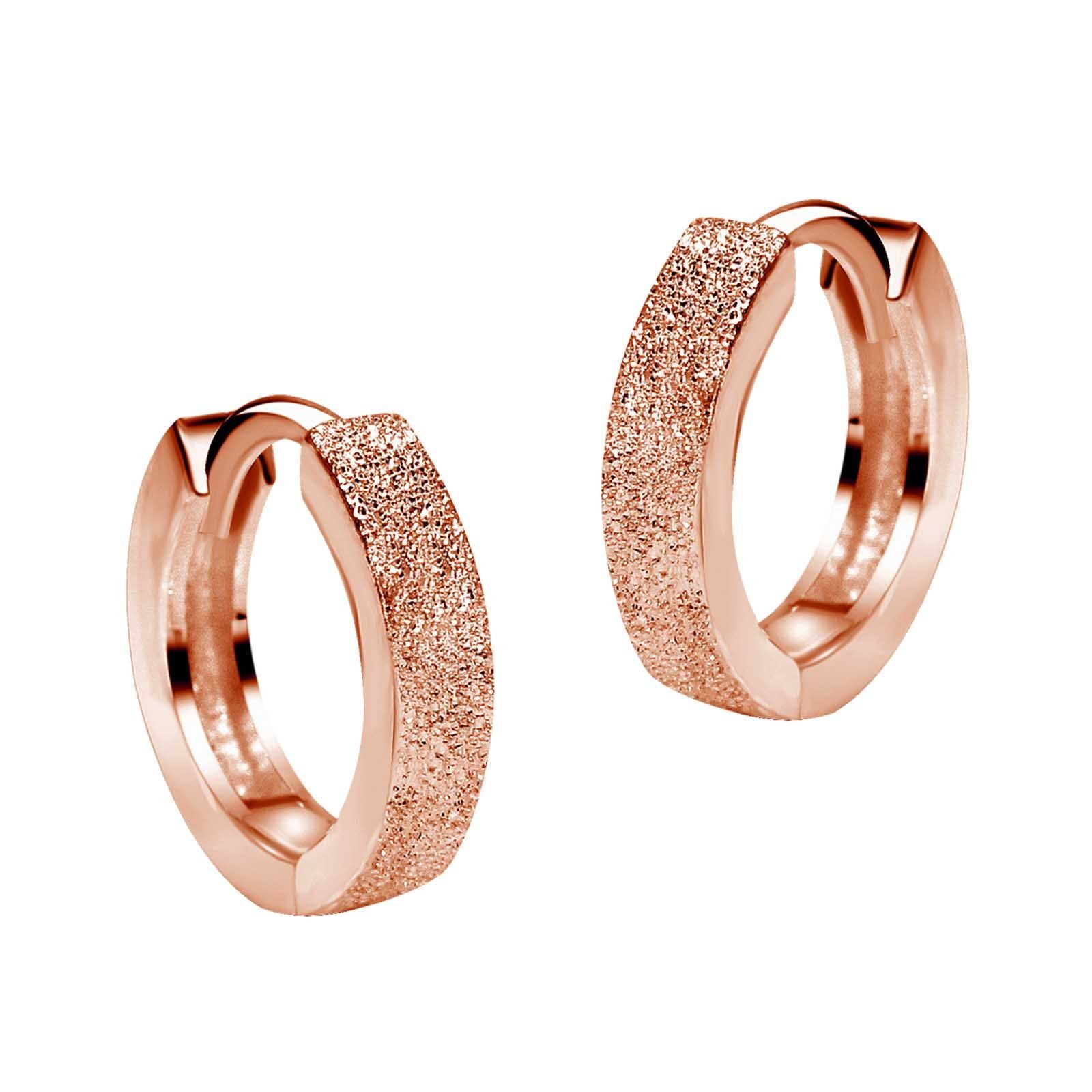 schmuck23 Klappcreolen Ohrringe Creolen 925 Silber Damen Kinder 1,2 cm x 0,3 cm, Silberschmuck Ohrhänger Geschenk