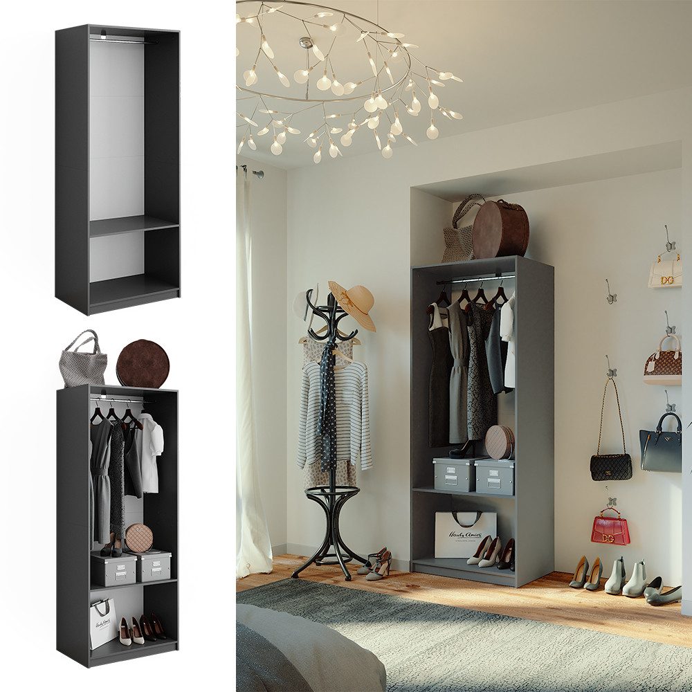 Vicco Kleiderschrank Elmo, Anthrazit, 80 x 200 cm günstig online kaufen